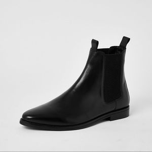 River island black leather Chelsea boots NWT